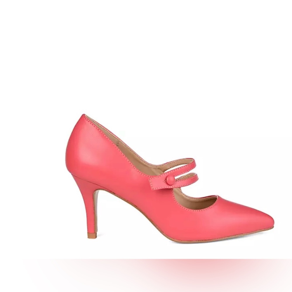 JOURNEE COLLECTION WOMENS SIDNEY PUMP Coral Size 8 - Picture 2 of 16